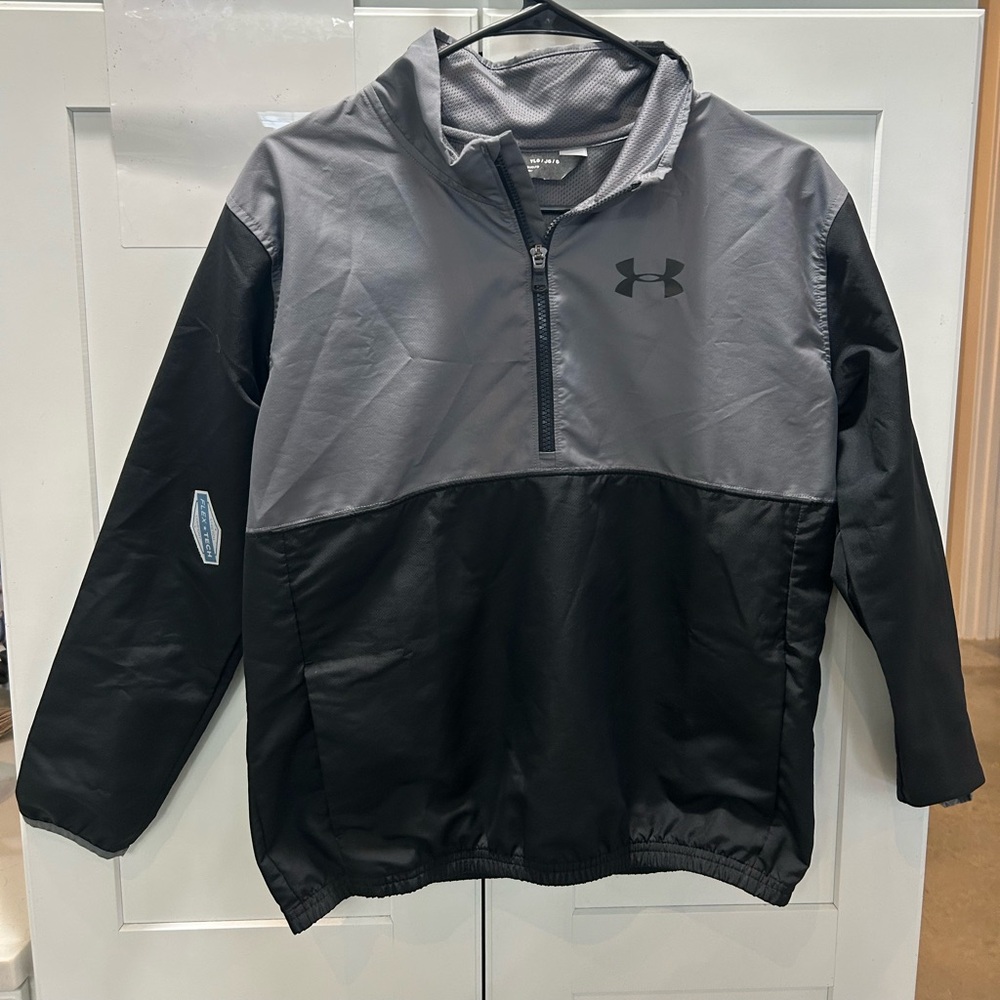 Youth Large Under Armour Wind Breaker 3/4 Zip Long Sleeve Flex Tech